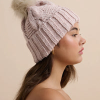 Ambrosia Chunky Knit Beanie Blush