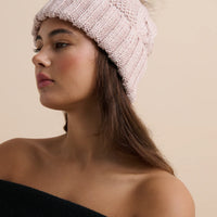 Ambrosia Chunky Knit Beanie Blush