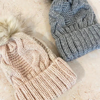 Ambrosia Chunky Knit Beanie Grey