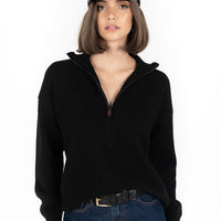 Knox Zip Knit Black