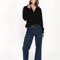 Knox Zip Knit Black