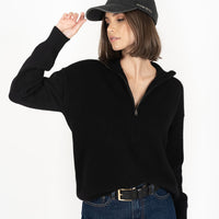 Knox Zip Knit Black