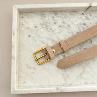 Halley Suede Buckle Belt Stone