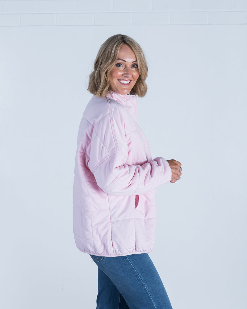 Harper Quilted Jacket Pink ONLINE ONLY