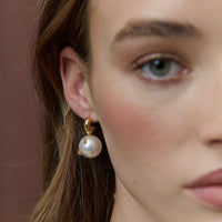 Layla Pearl Ball Earring 18K Gold Plated