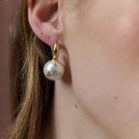 Layla Pearl Ball Earring 18K Gold Plated