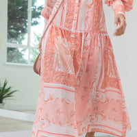Adele Print Maxi Dress Coral - Online Only