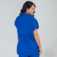 Lucille Linen Shirt Sea Blue - ONLINE ONLY