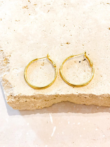 30mm Classic Hoop 18K Gold Coated Earring