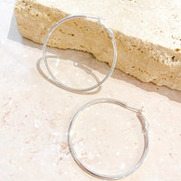 50mm Classic Hoop Sterling Silver Coated Earring