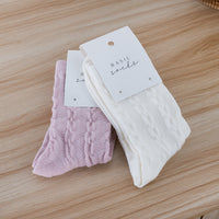 Cable Socks Baby Pink