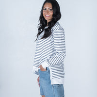 Addyson Sweater White/Indigo Stripe