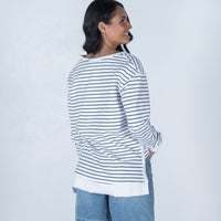 Addyson Sweater White/Indigo Stripe