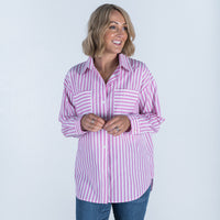 Alayah Striped Shirt Pink/White
