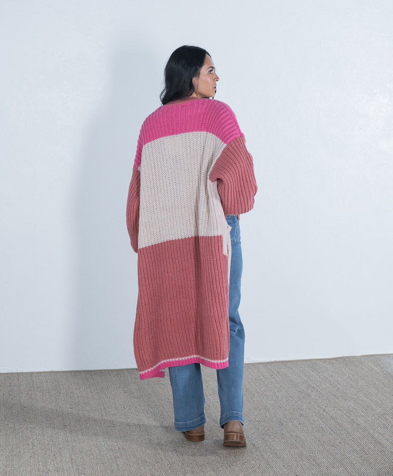 Alexia Chunky Cardigan Multi Pink ONLINE ONLY