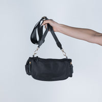 Alisa Nylon Crossbody Bag Black