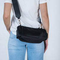 Alisa Nylon Crossbody Bag Black