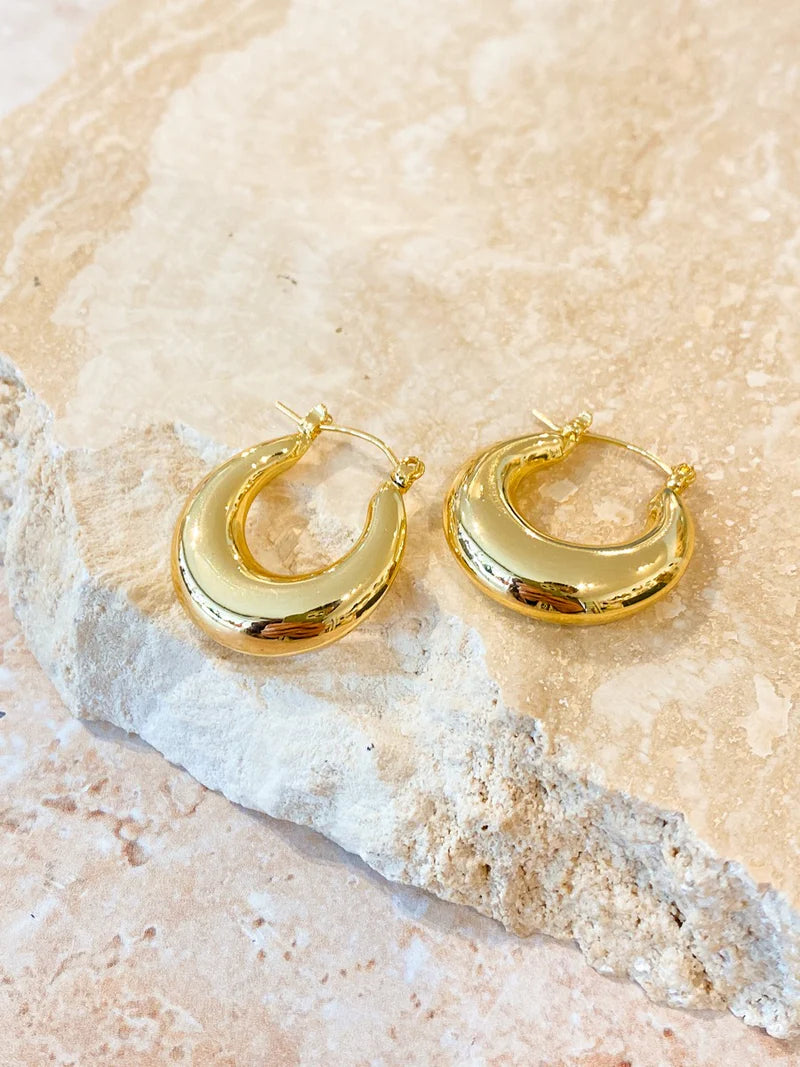 Amaline 18K Gold Plated Hoop Earrings