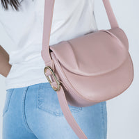 Amaya Curved Shoulder Bag Rose Pink