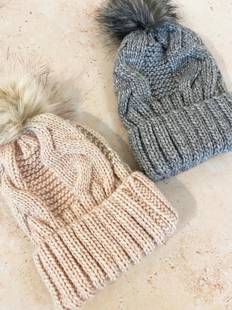 Ambrosia Chunky Knit Beanie Grey