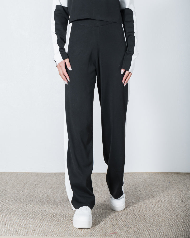 Angie Knitted Pant Black/White ONLINE ONLY