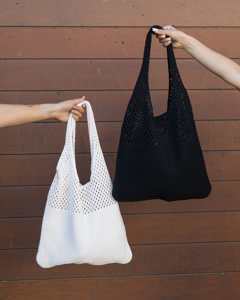 Benny Crochet Tote Bag Black