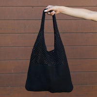 Benny Crochet Tote Bag Black