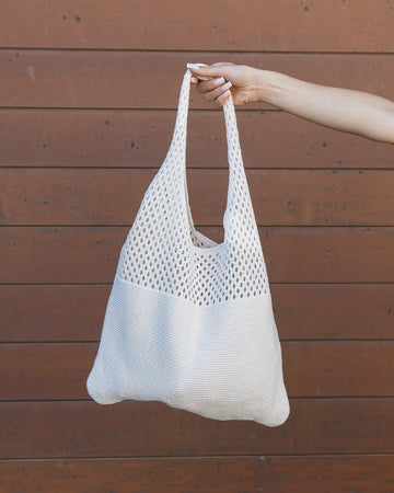 Benny Crochet Tote Bag Cream