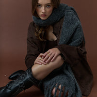 Betty Fluffy Scarf Charcoal