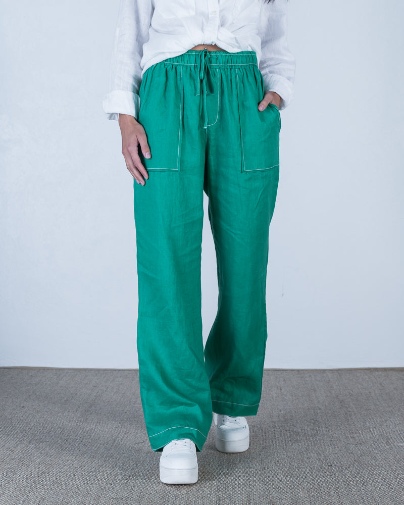 Billie Linen Pants Green