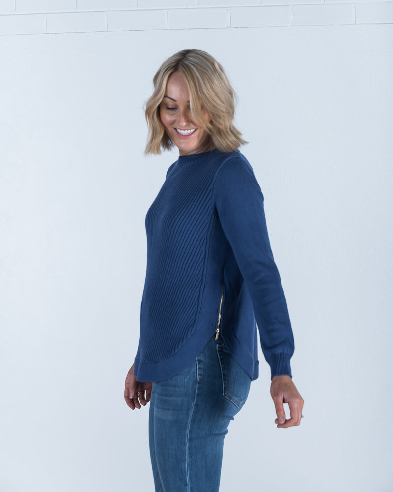 Bindi Side Zip Knit Cobalt