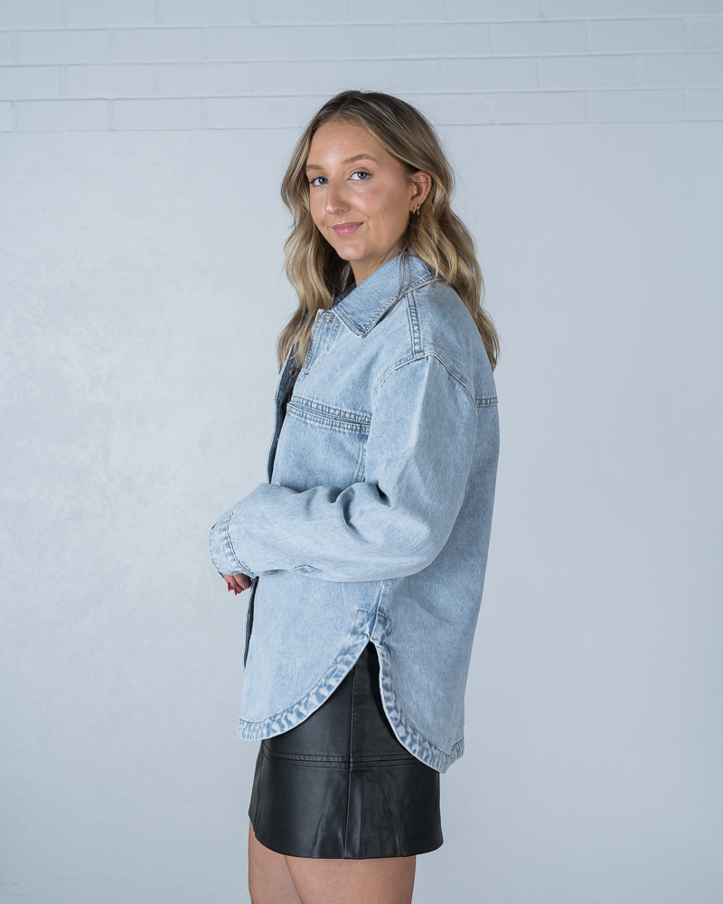 Bobbie Denim Shacket Light Wash