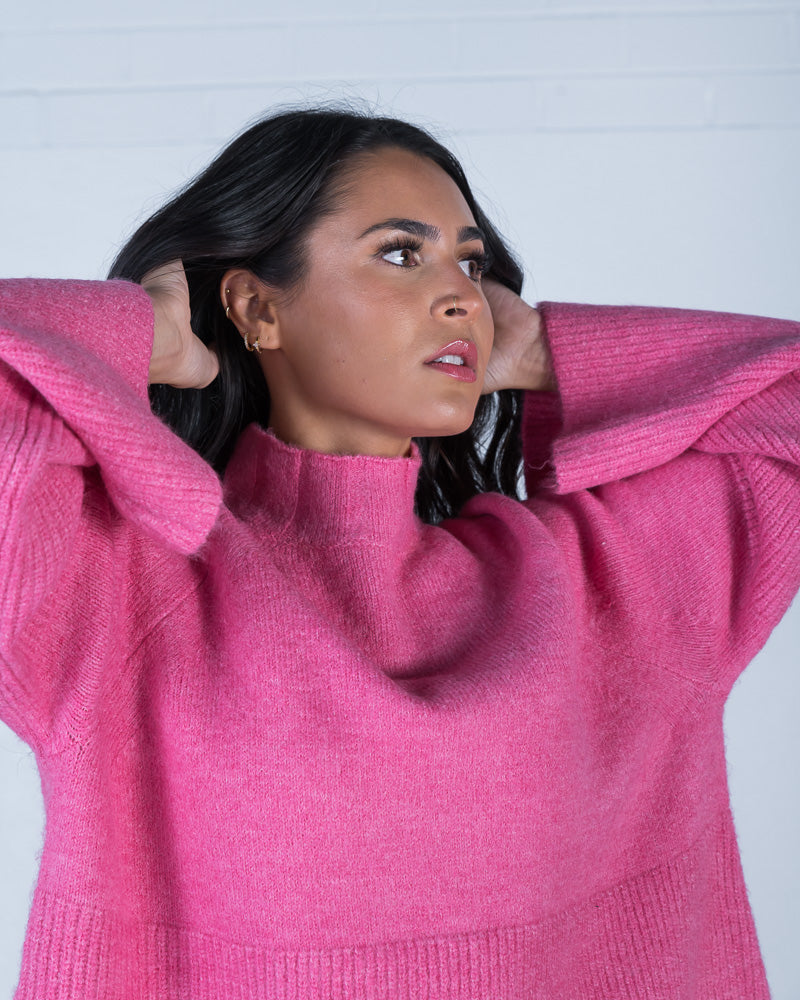 Bree High Neck Knit Pink