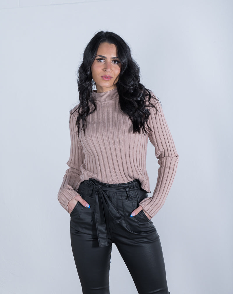 Brooke Ribbed Knit Mocha