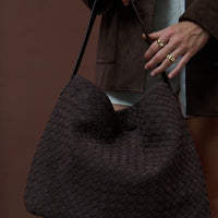 Calla Woven Handbag Chocolate