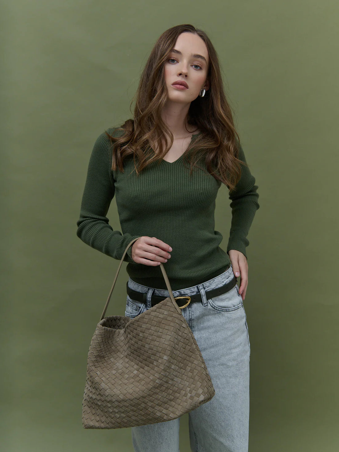 Calla Woven Handbag Olive