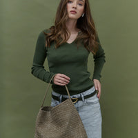 Calla Woven Handbag Olive