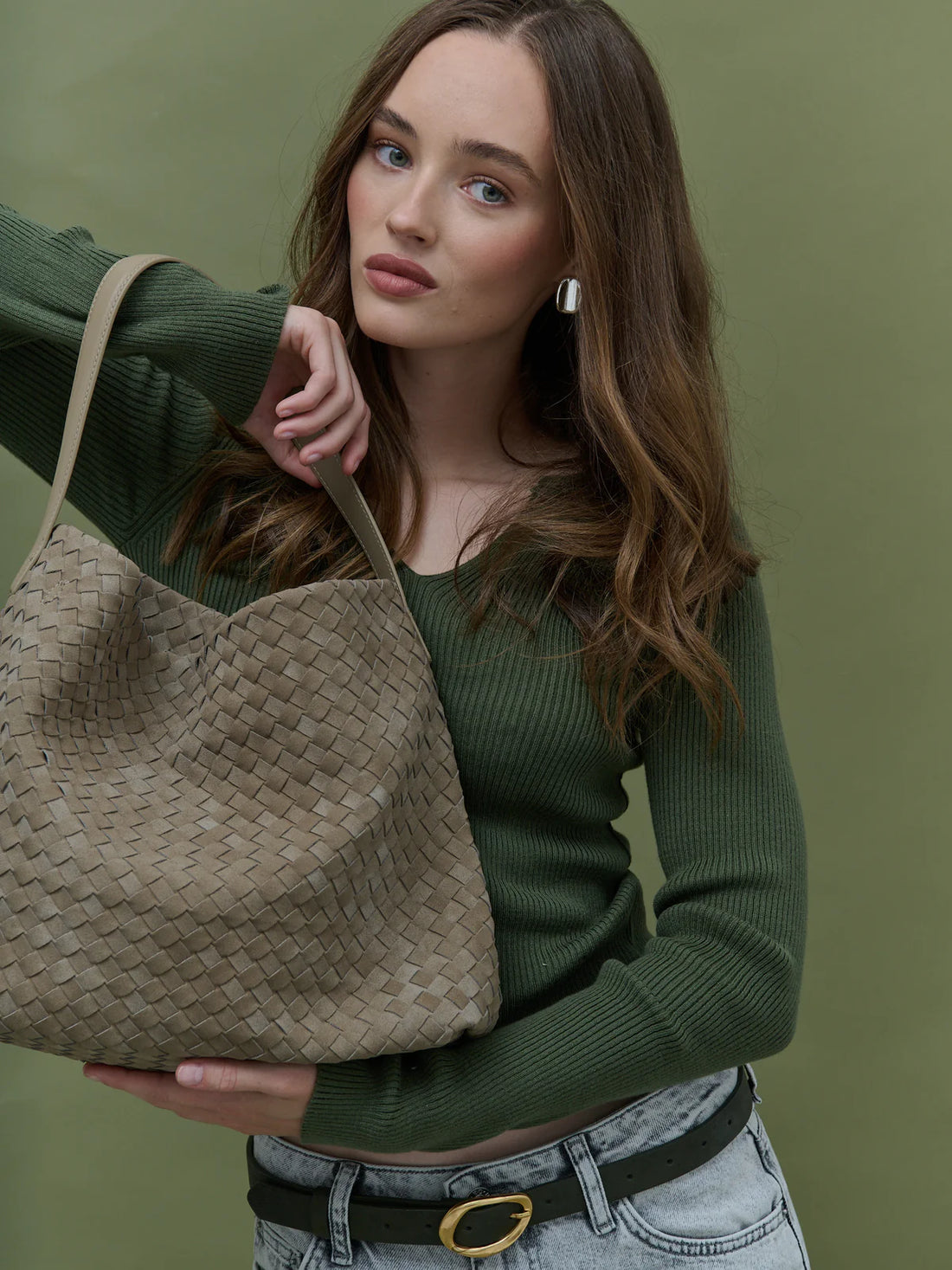 Calla Woven Handbag Olive