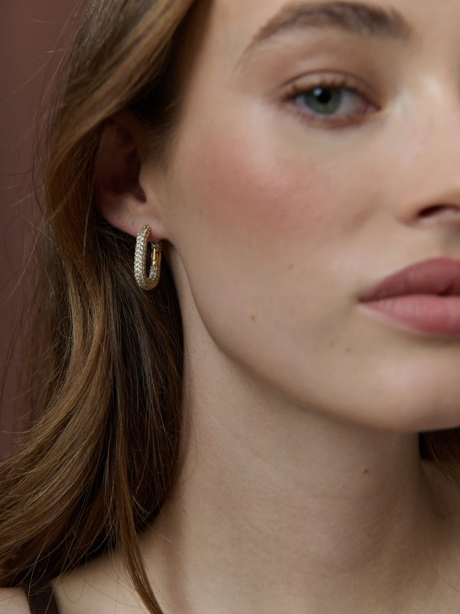 Camilie Pave 18K Gold Coated Earrings