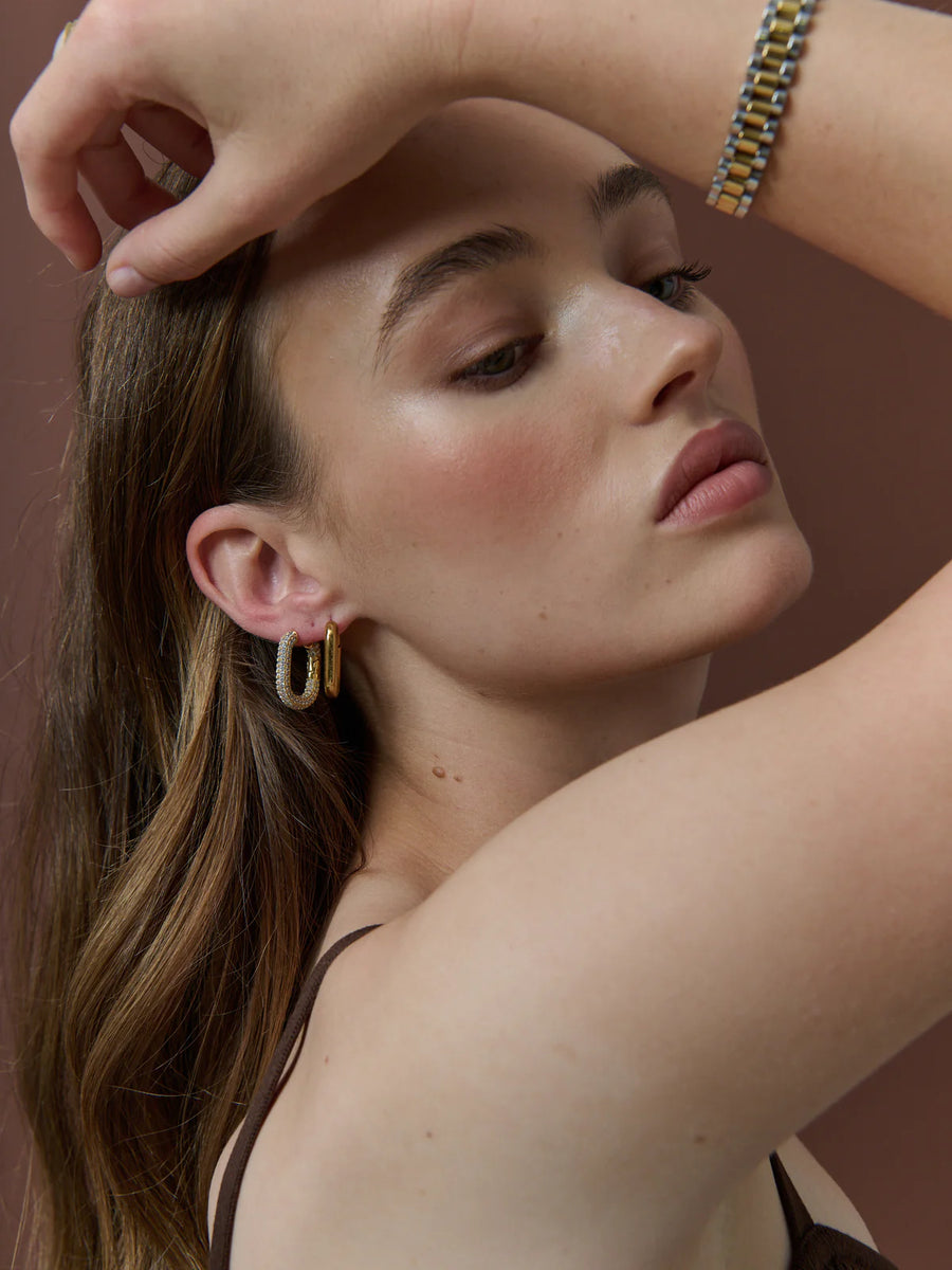 Camilie Pave 18K Gold Coated Earrings