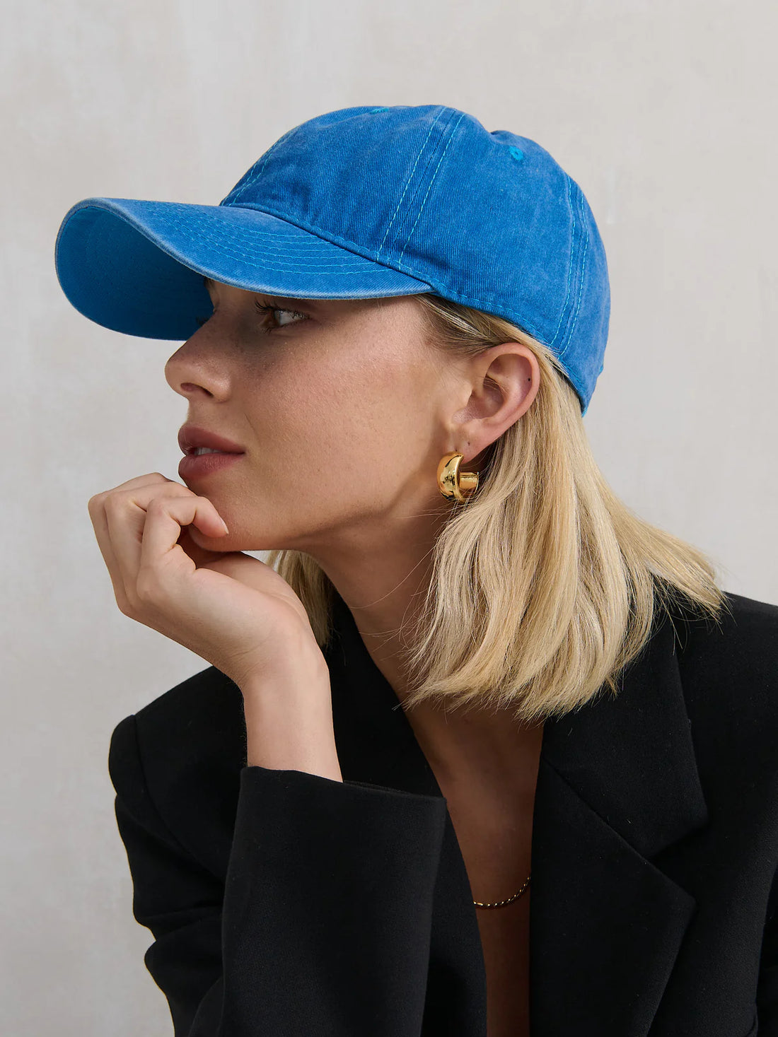 Christina Cotton Baseball Cap Blue