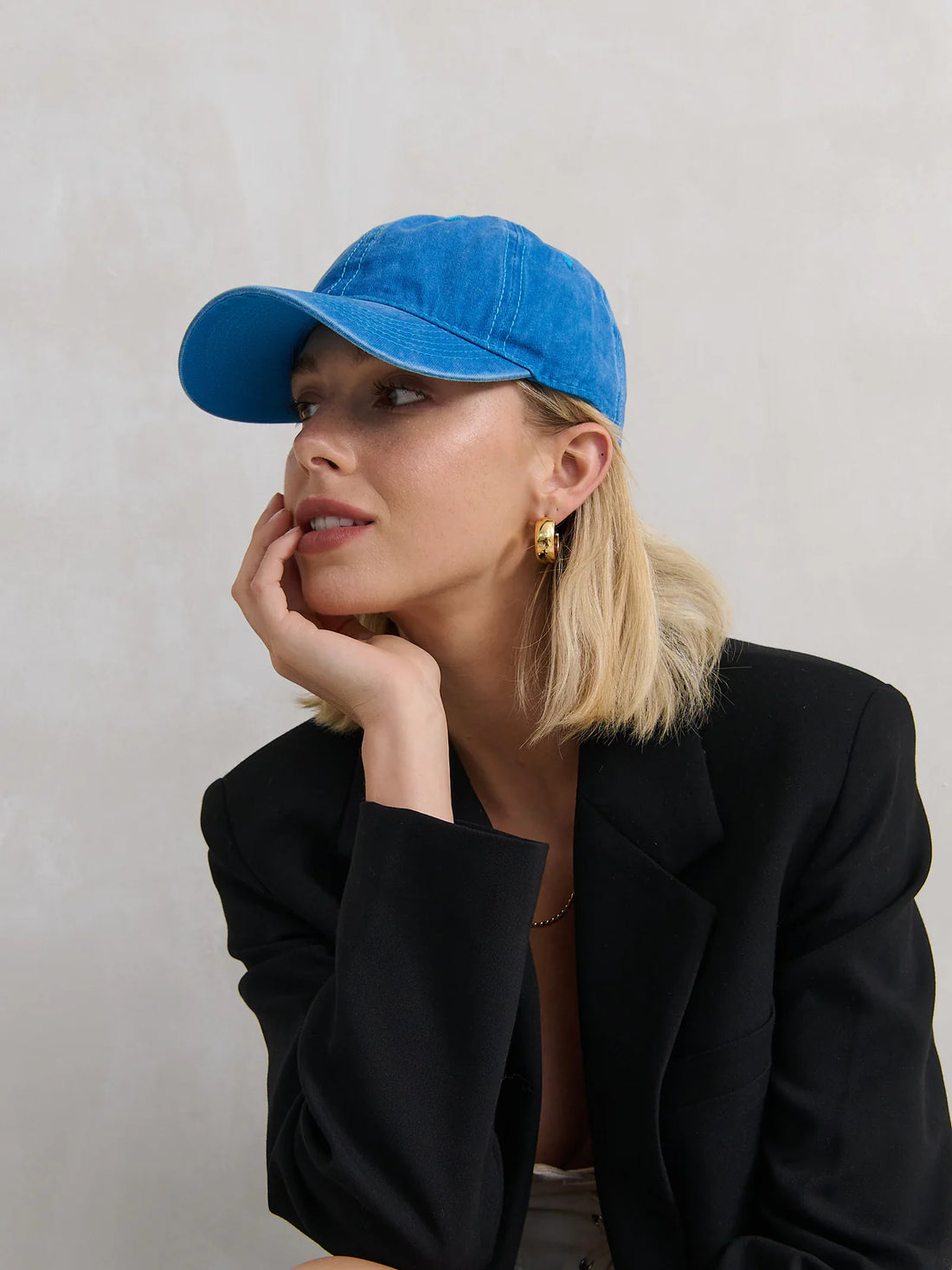 Christina Cotton Baseball Cap Blue