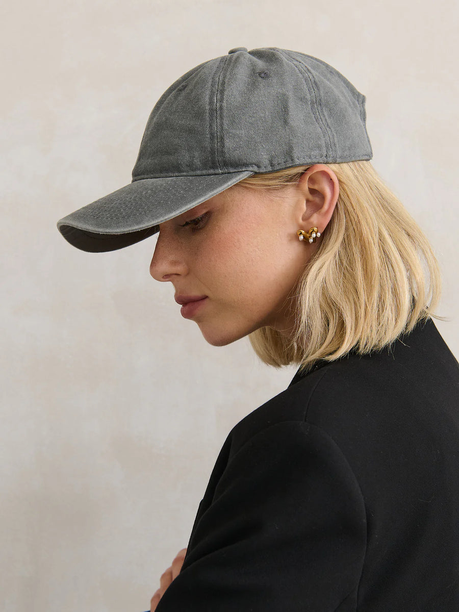 Christina Cotton Baseball Cap Grey