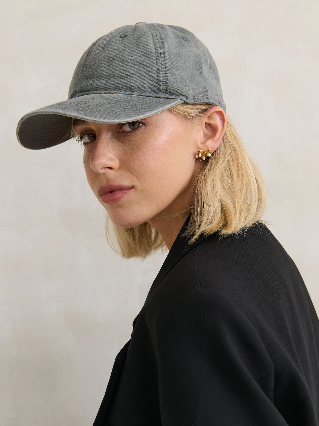 Christina Cotton Baseball Cap Grey