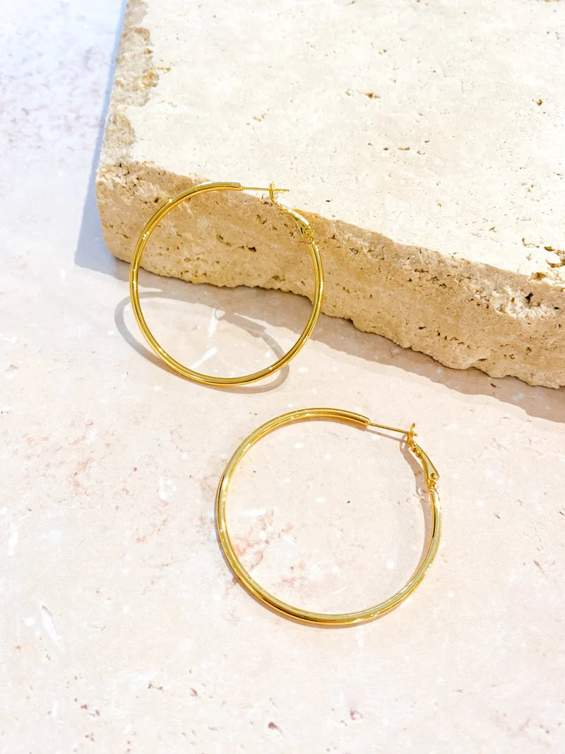 50mm Classic Hoop 18K Gold Coated Earring