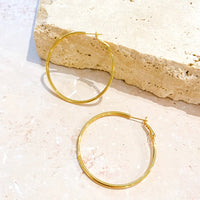 50mm Classic Hoop 18K Gold Coated Earring