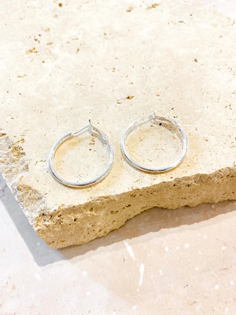 30mm Classic Hoop Sterling Silver Coated Earring