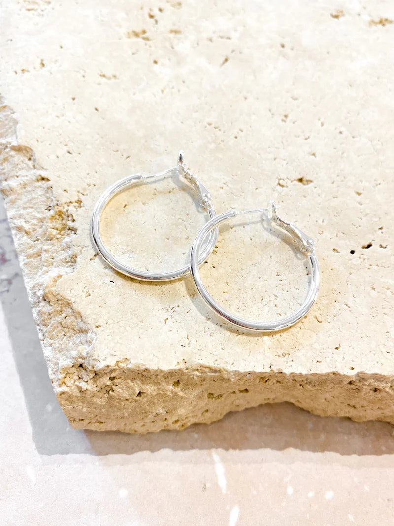 30mm Classic Hoop Sterling Silver Coated Earring