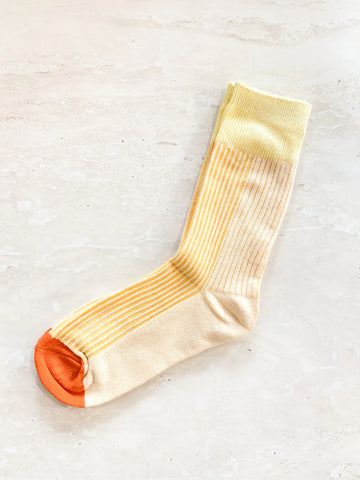 Colour Block Socks Yellow