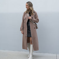 Contrast Piping Trench Coat Mocha